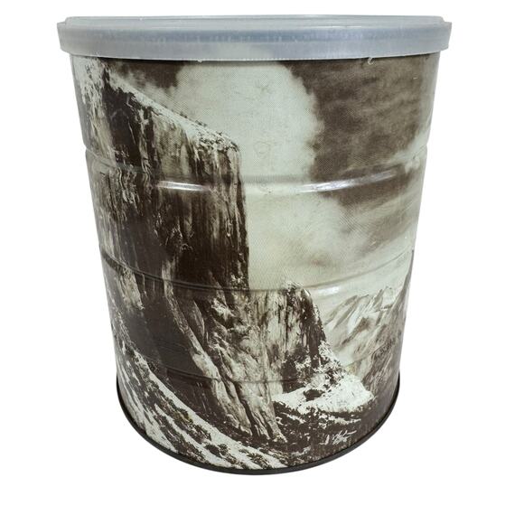 Vintage Ansel Adams 1969 Hills Bros 3# Coffee Can Winter Morning Yosemite Valley - Picture 1 of 7